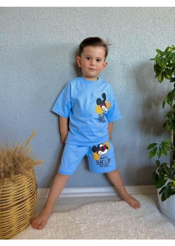 Mickey's Mouse Mavi Şortlu Takım