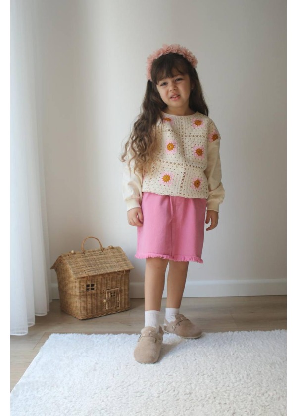 PEMBE KOT ETEK ÜST TRIKO NAKIŞLI TAKIM