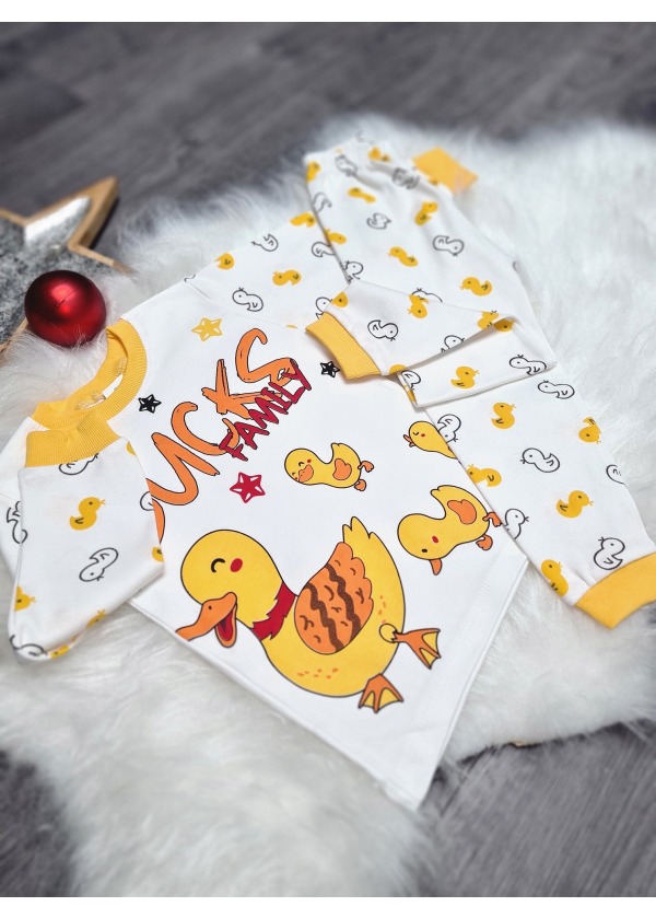 SARI+TURUNCU ÖRDEKLİ PİJAMA TAKIMI 