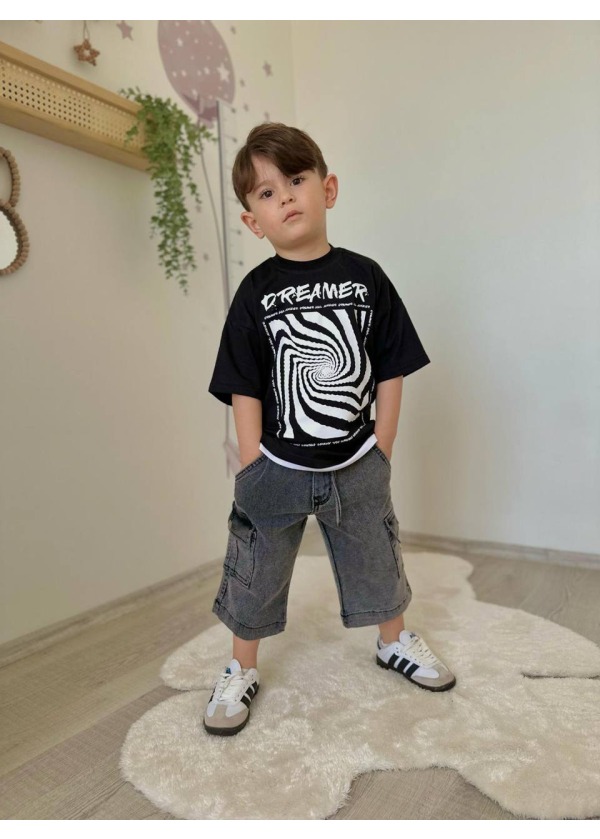 SİYAH KOT PANTOLUNLU TAKIM