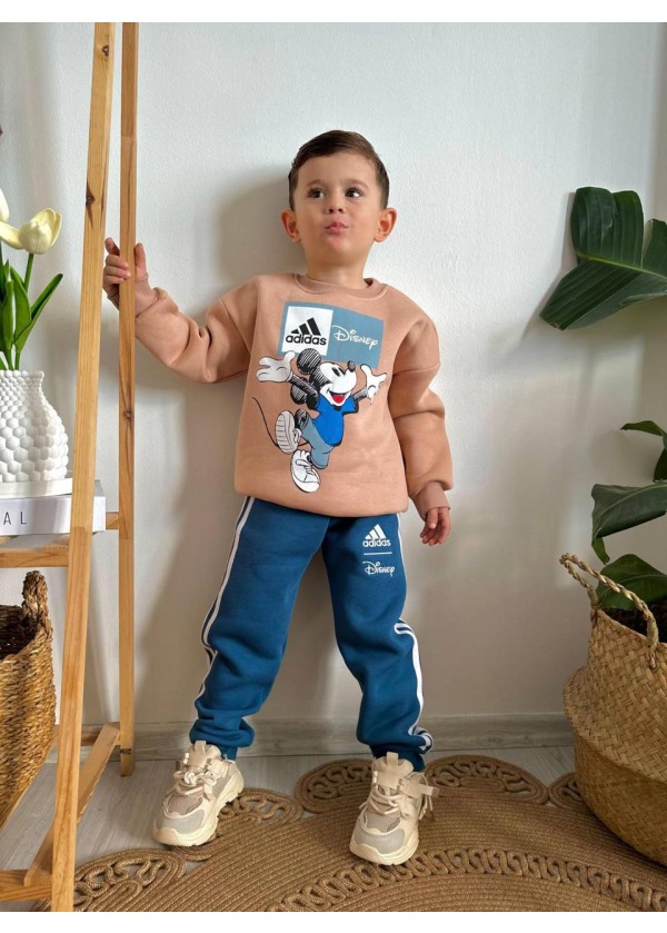 AÇIK KAHVE TURKUAZ MAVİSİ DISNEY ALT ÜST EŞOFMAN TAKIM