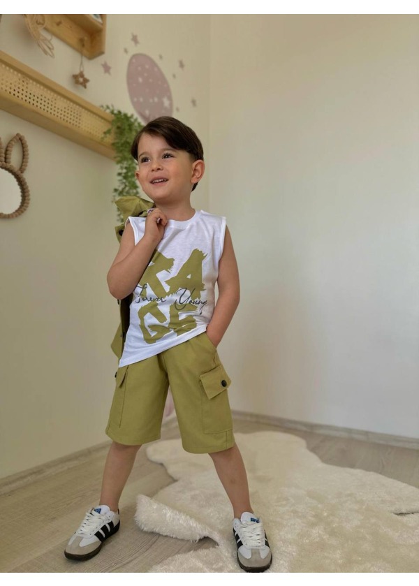 GABARDİN 3LÜ ERKEK ÇOCUK TAKIM YEŞİL