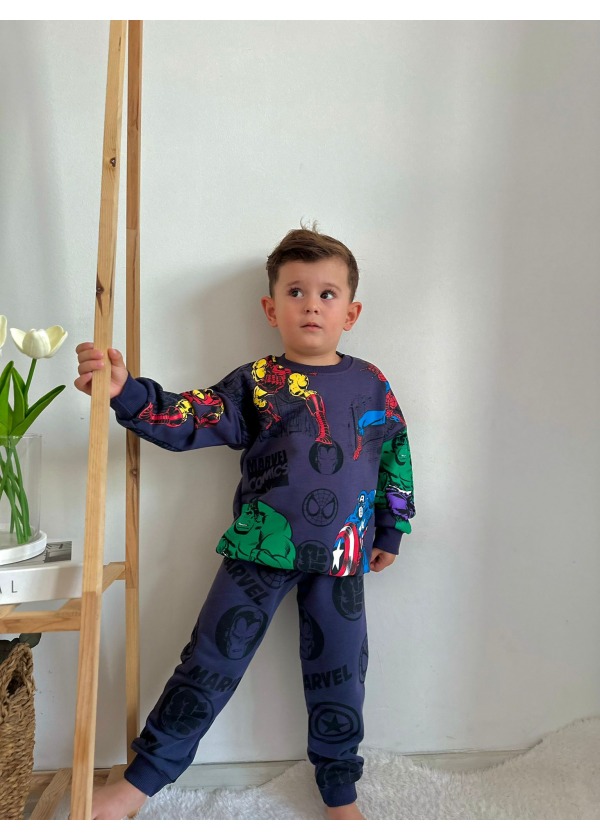 Marvel Spider Man Basklı Eşofman Takım 2 li 