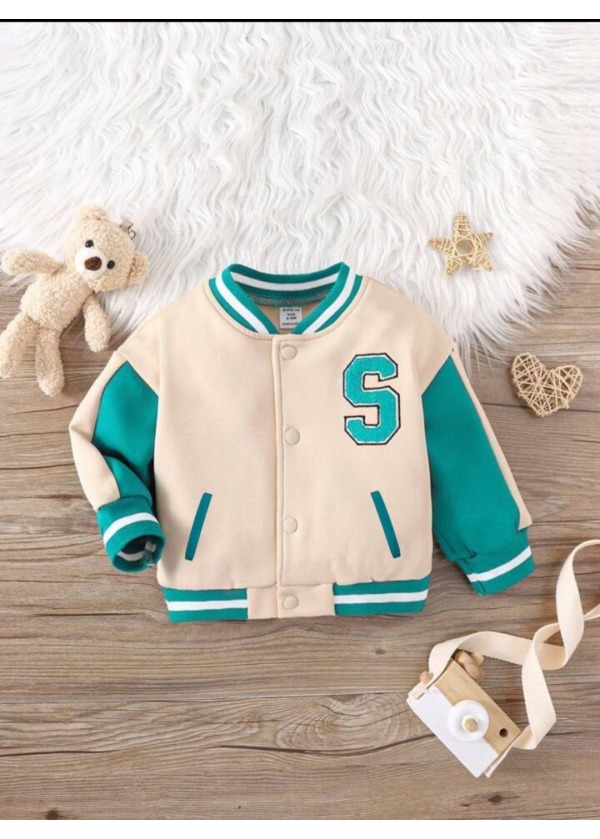 Orjinal Marka Kolej Ceket Yeşil Beyaz