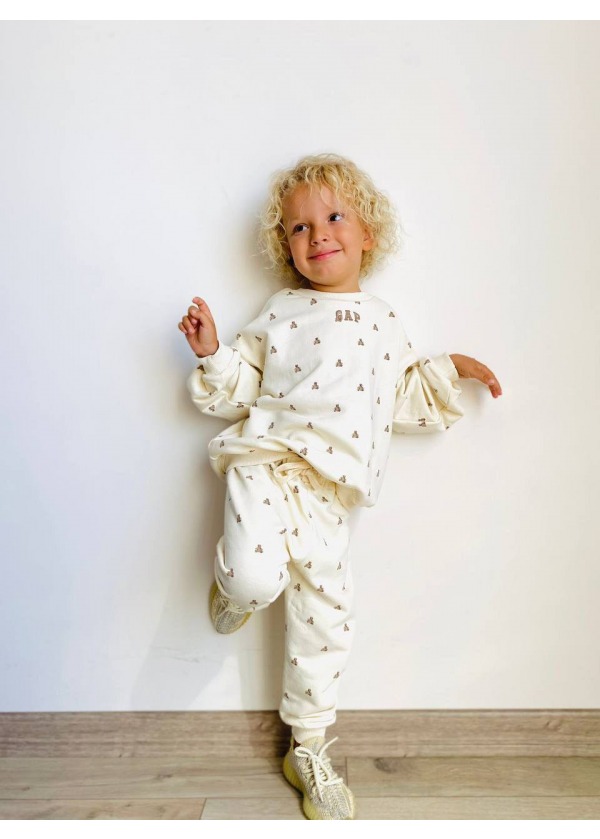 Orj.Marka Pamuklu Ayıcıklı Kız-Erkek Çocuk Pamuklu 2 li Takım