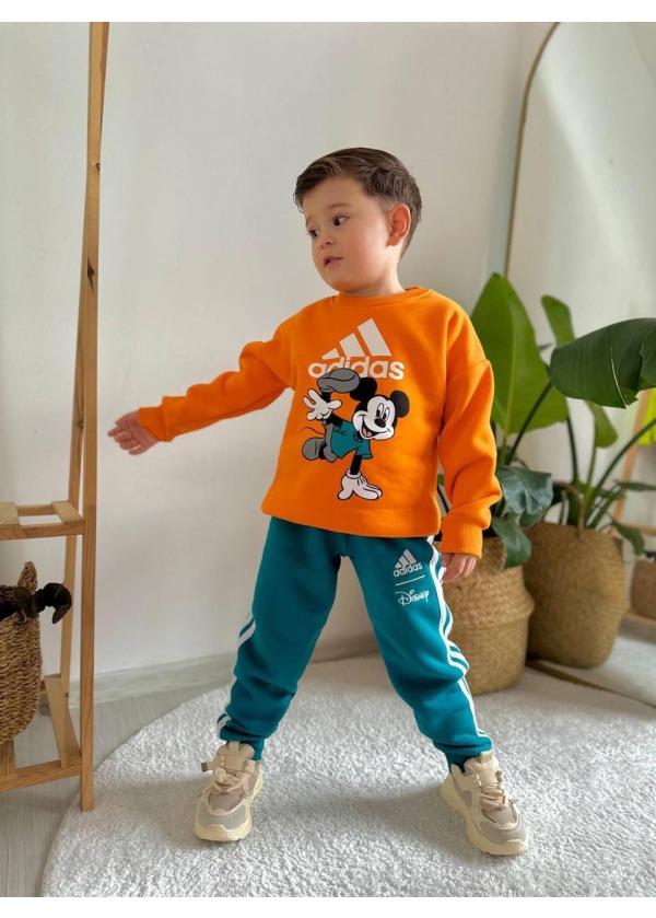 TURUNCU TURKUAZ MAVİSİ DISNEY EŞOFMAN ALT ÜST TAKIM
