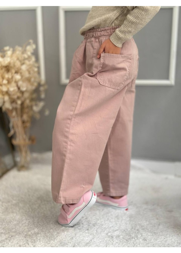 PUDRA RENKLİ BALLOON KIZ ÇOCUK PANTOLON