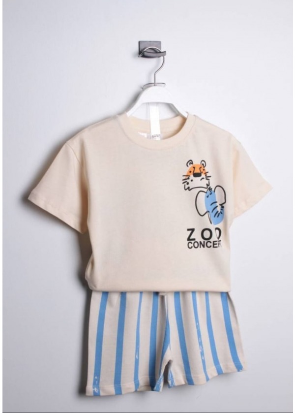 Zoo Çizgili Şortlu Takım